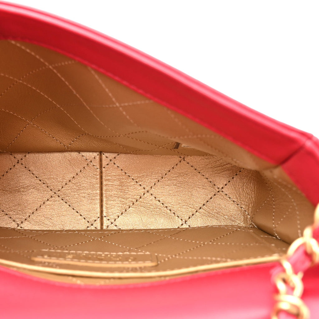 Chanel Lambskin Quilted Lucky Charms CC Crossbody Messenger Flap Red