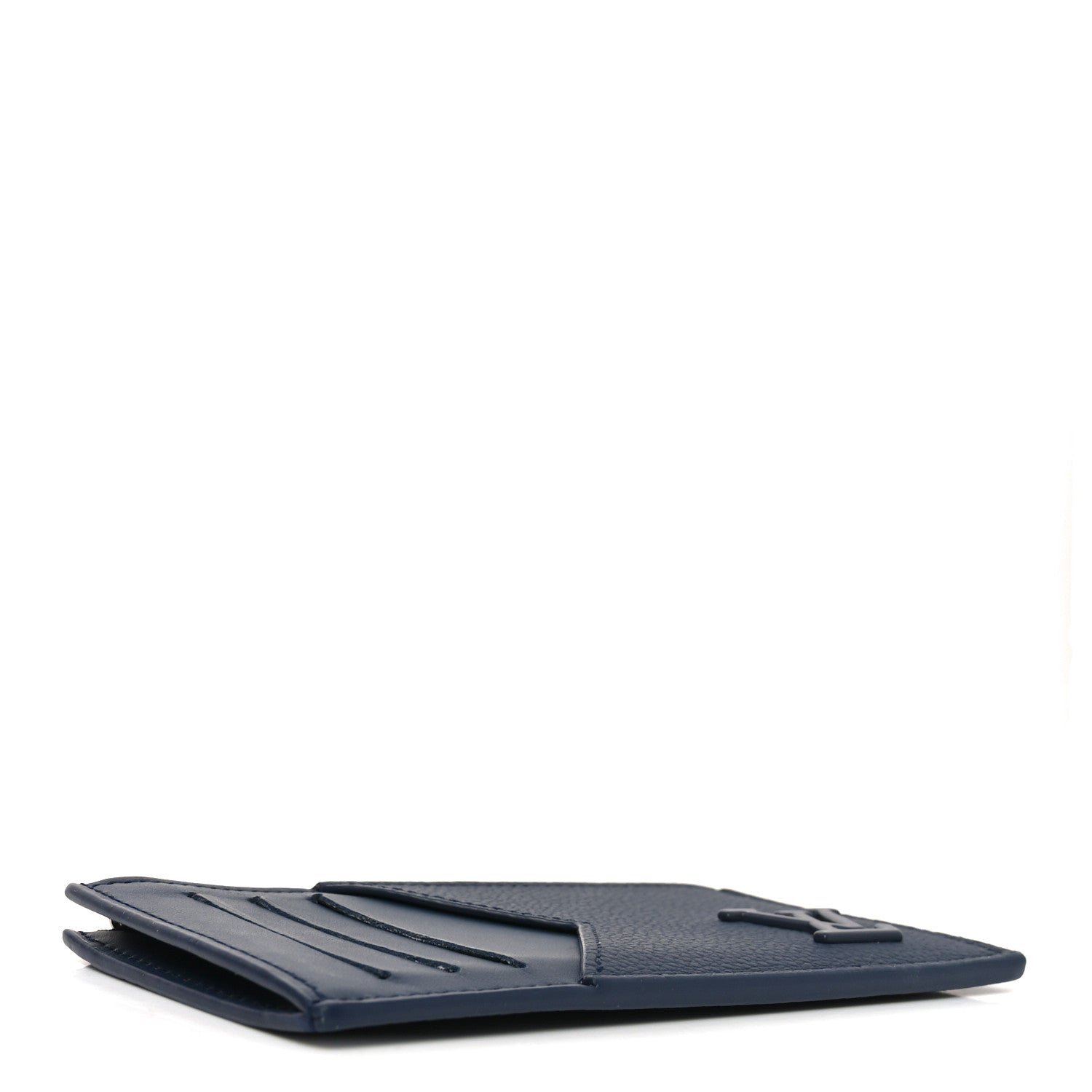 Louis Vuitton Calfskin Aerogram Coin Card Holder Navy Blue