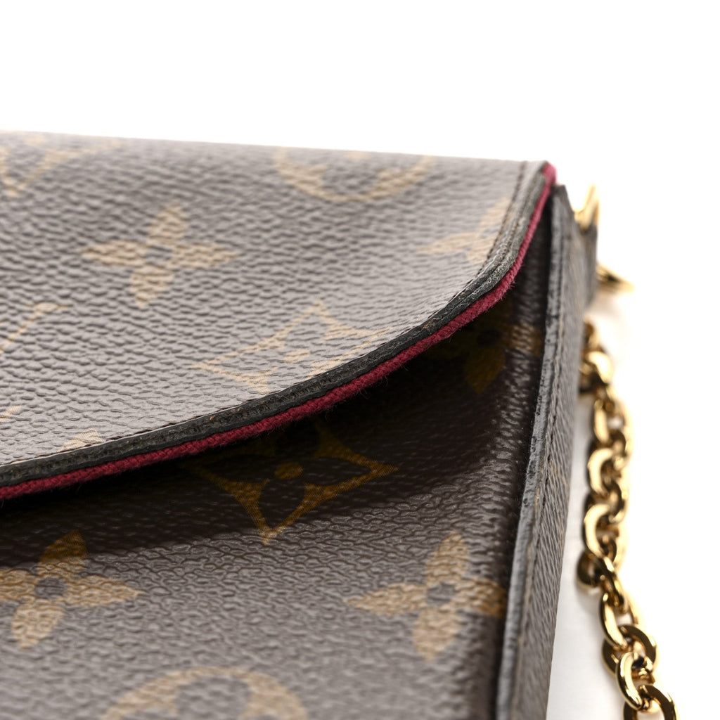 Louis Vuitton Monogram Pochette Felicie Chain Wallet Fuchsia