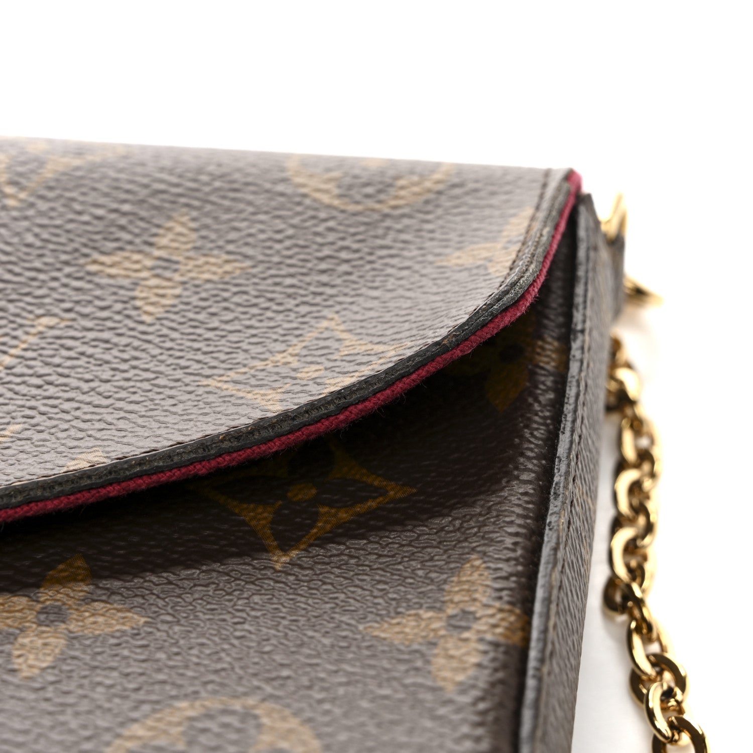 Louis Vuitton Monogram Pochette Felicie Chain Wallet Fuchsia