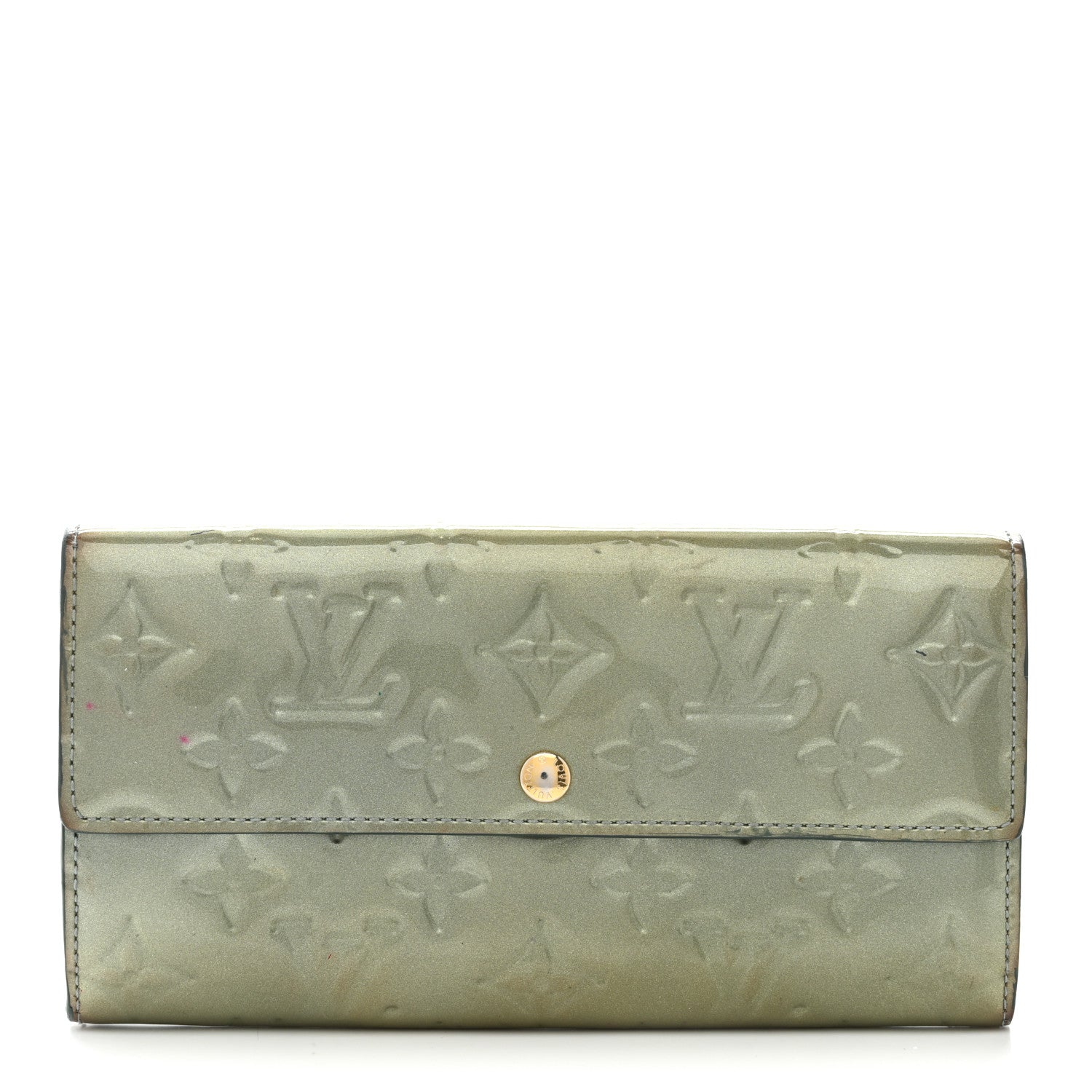Louis Vuitton Vernis Sarah Wallet Gris Art Deco