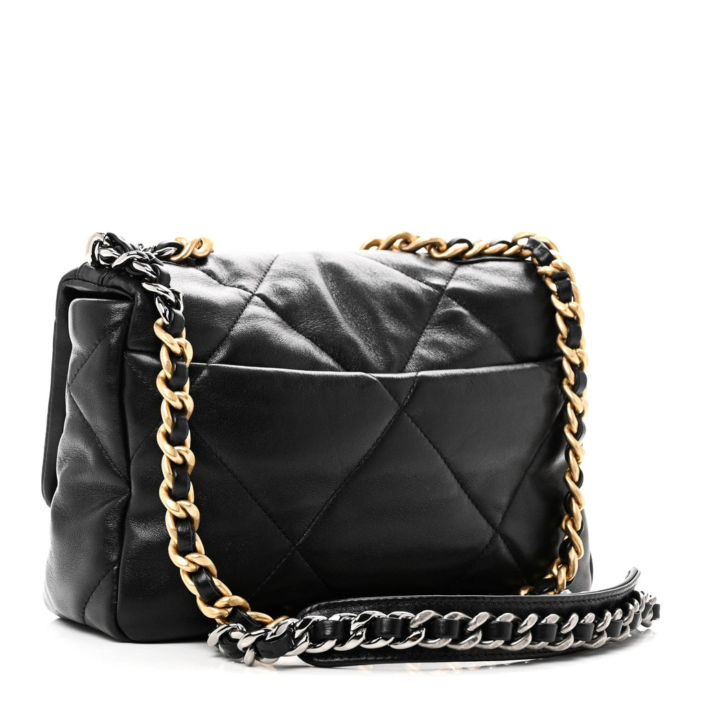Chanel Lambskin Quilted Medium Chanel 19 Flap Black