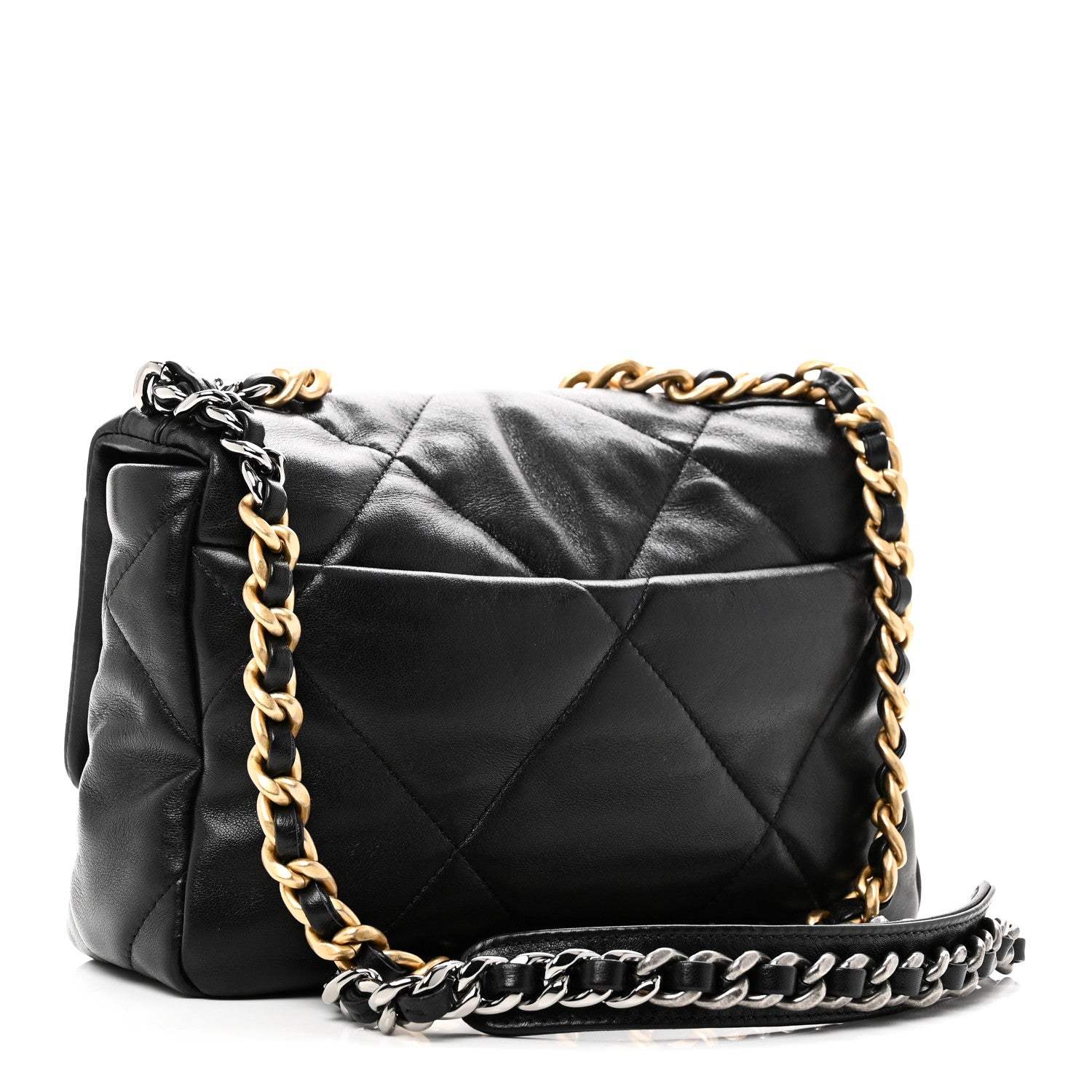 Chanel Lambskin Quilted Medium Chanel 19 Flap Black