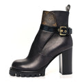 Louis Vuitton Calfskin Monogram Star Trail Ankle Boots 37 Black