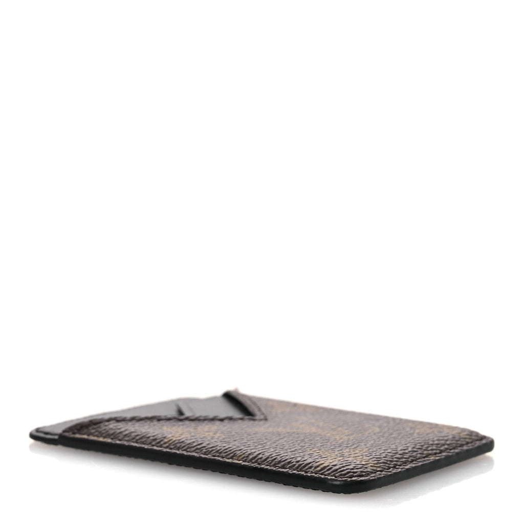 Louis Vuitton Monogram Macassar Magnetic Card Holder Black
