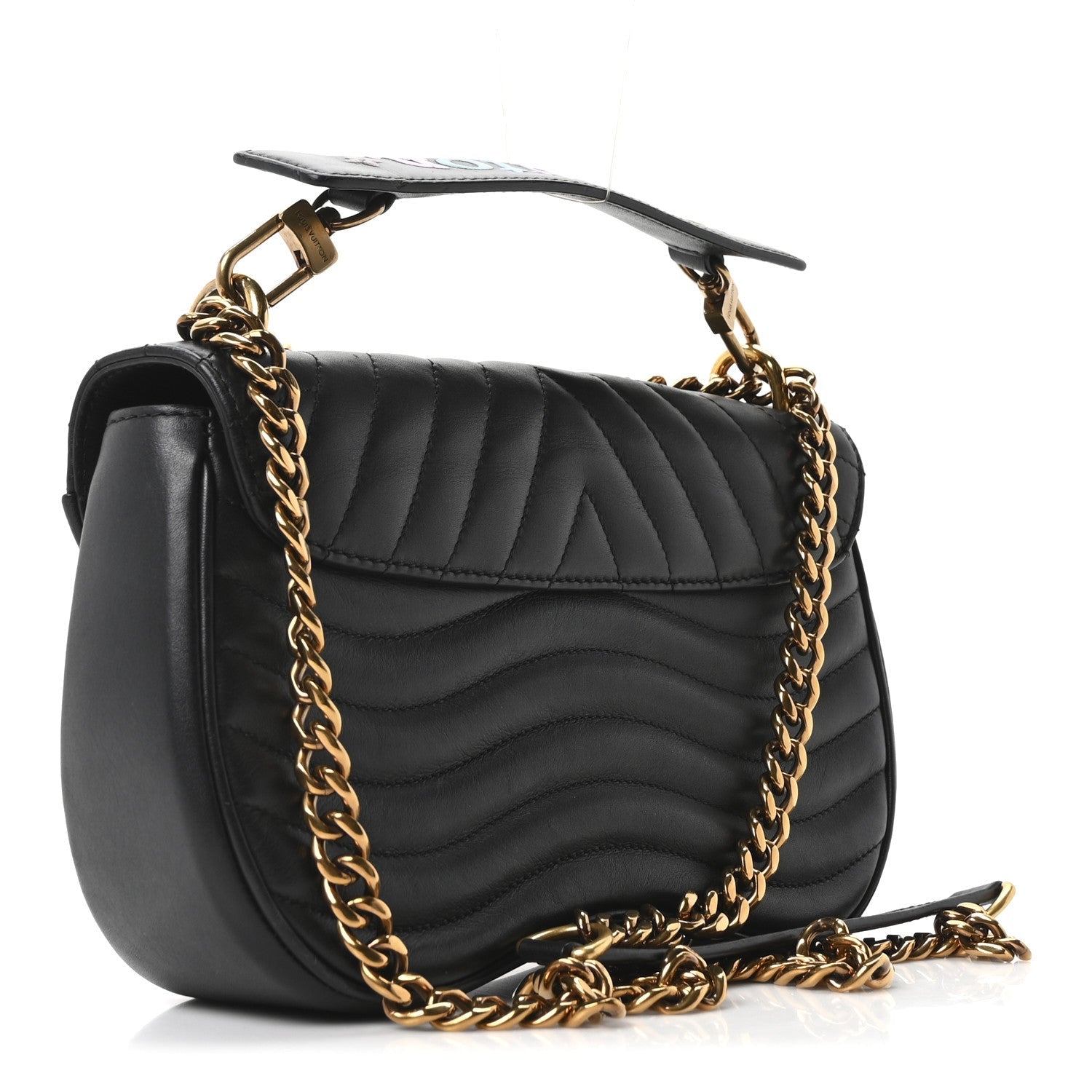 Louis Vuitton Calfskin Love Lock New Wave Chain MM Black