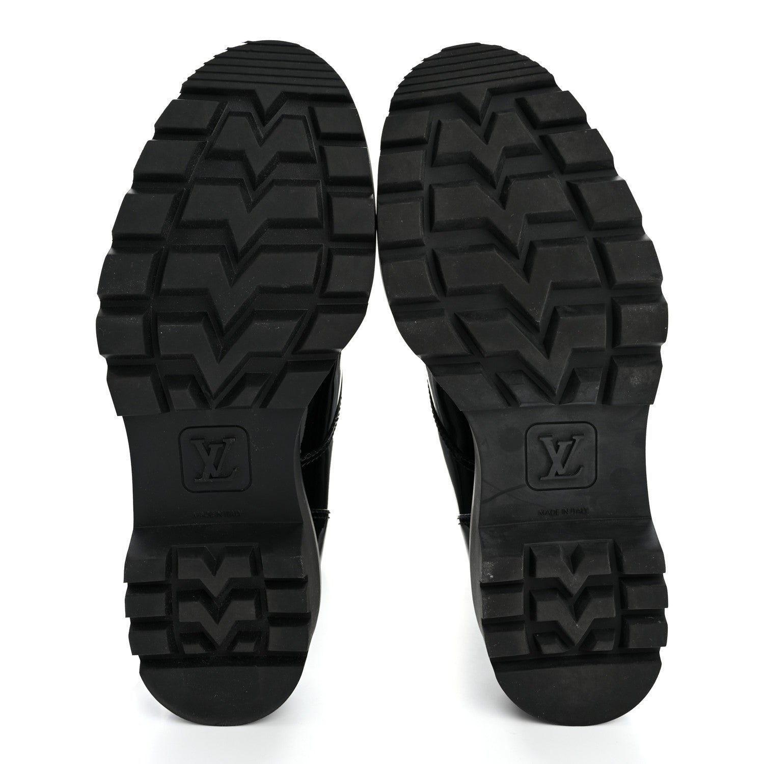 Louis Vuitton Patent Territory Flat Ranger Boots 38 Black