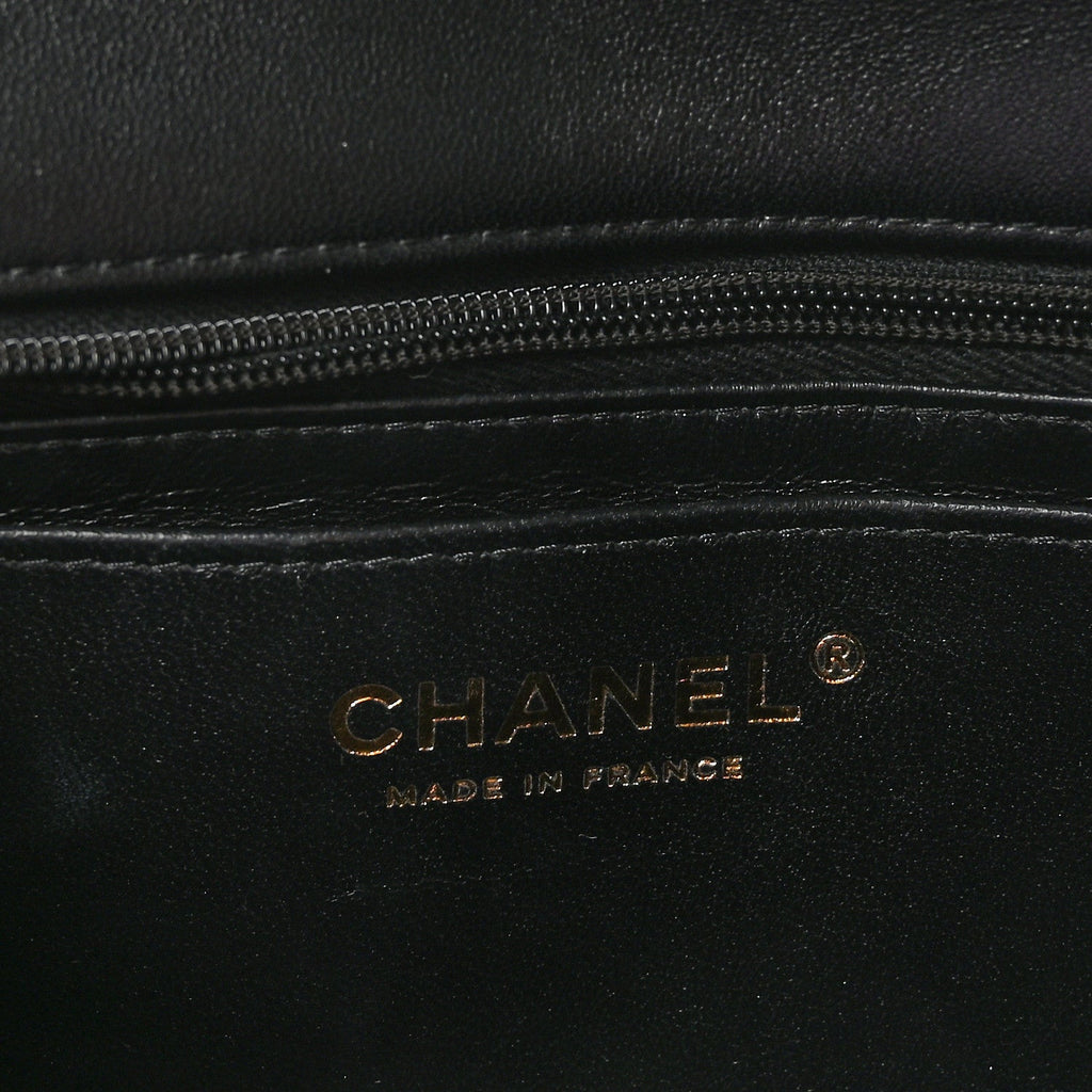 Chanel Lambskin Quilted Mini Rectangular Flap Black