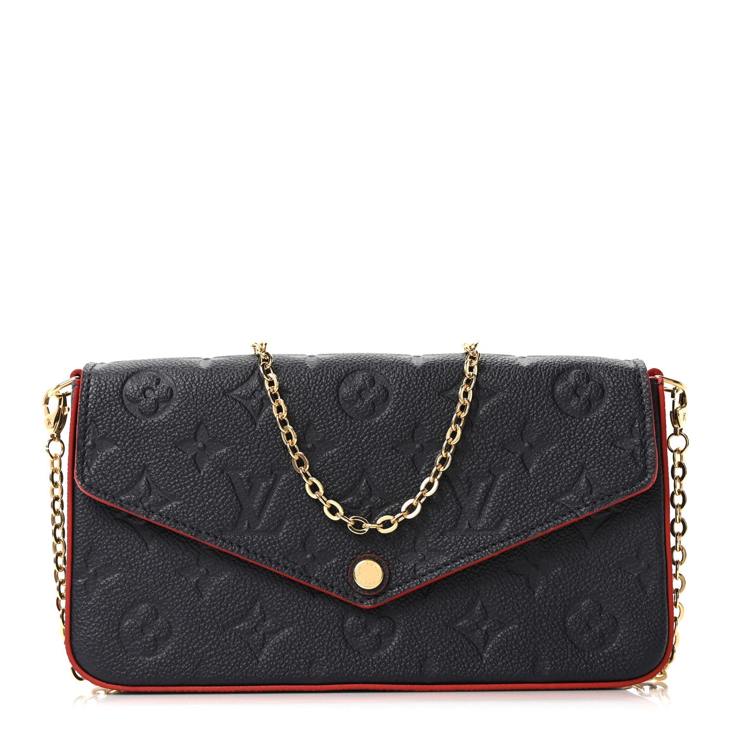 Louis Vuitton Empreinte Pochette Felicie Chain Wallet Marine Rouge