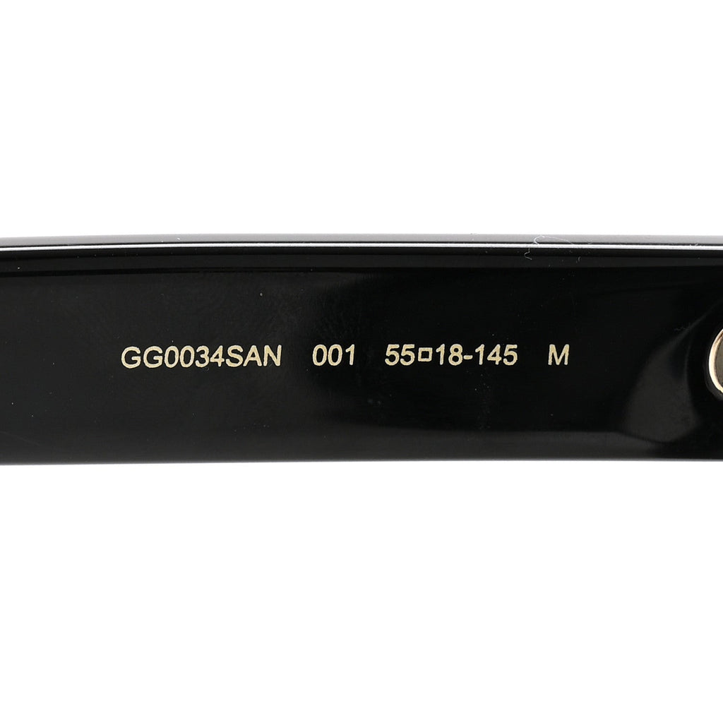 Gucci Acetate Square Frame Sunglasses GG0034SAN Black