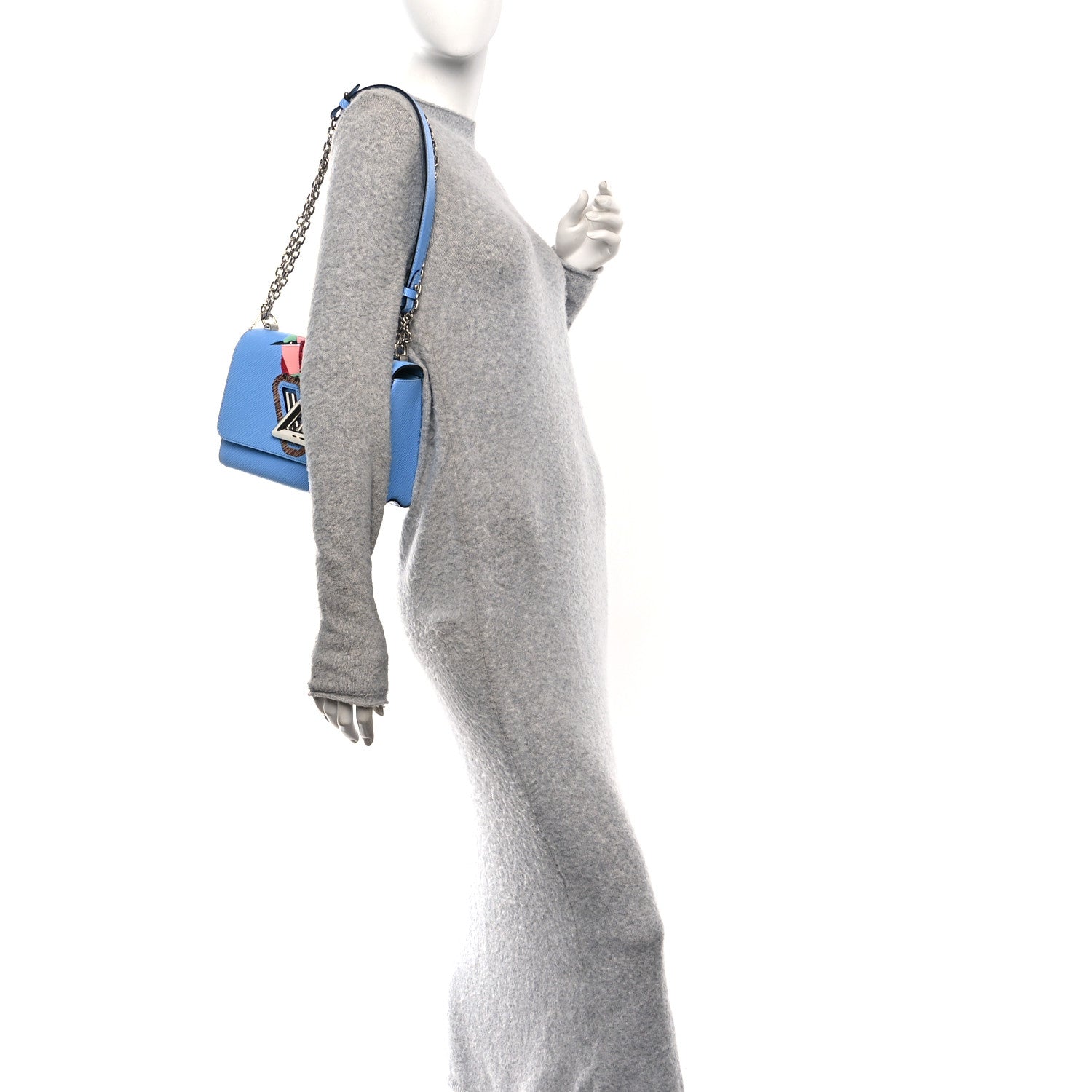 Louis Vuitton Epi Tropical Birds Twist Shoulder Bag MM Bleuet