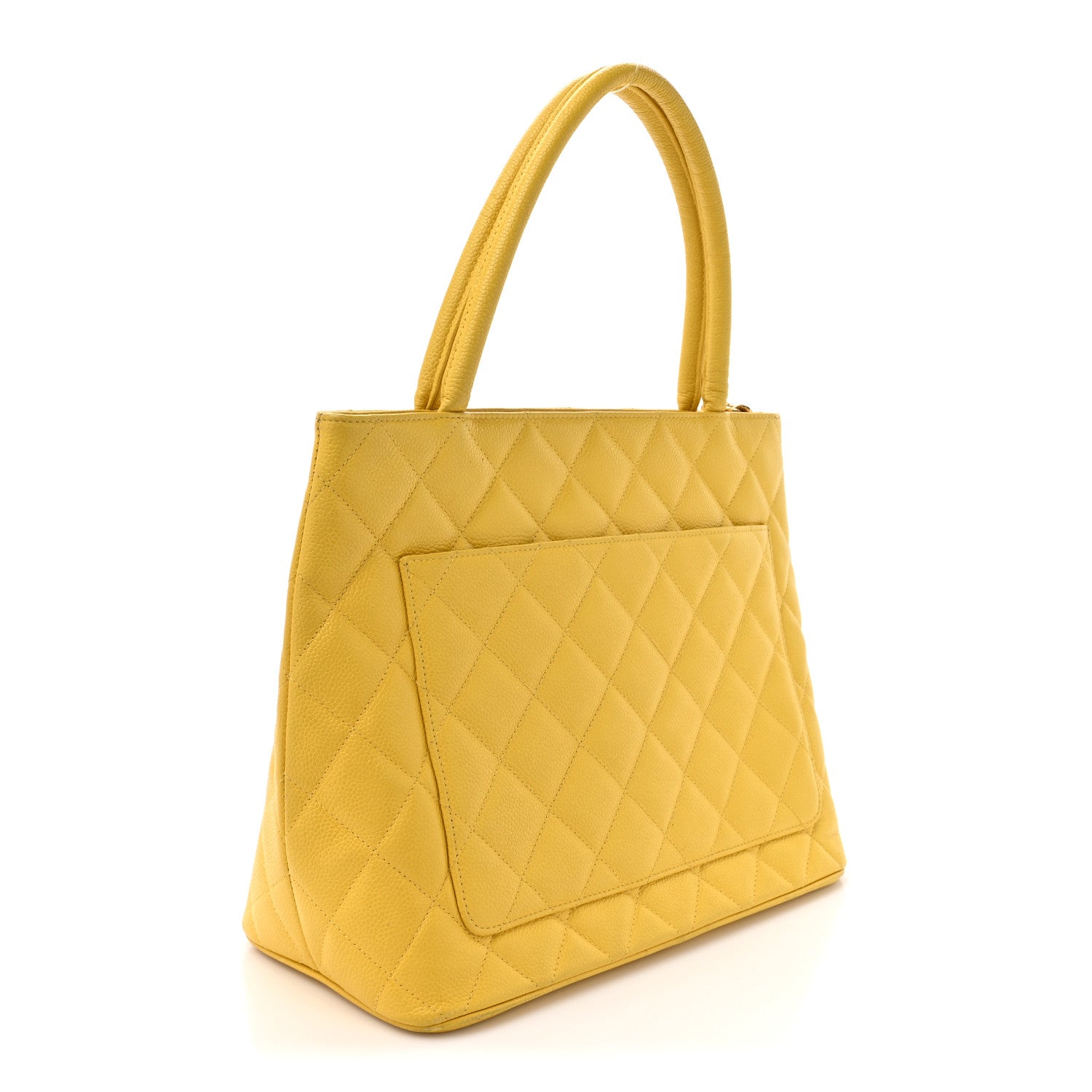 Chanel Caviar Quilted Medallion Tote Yellow