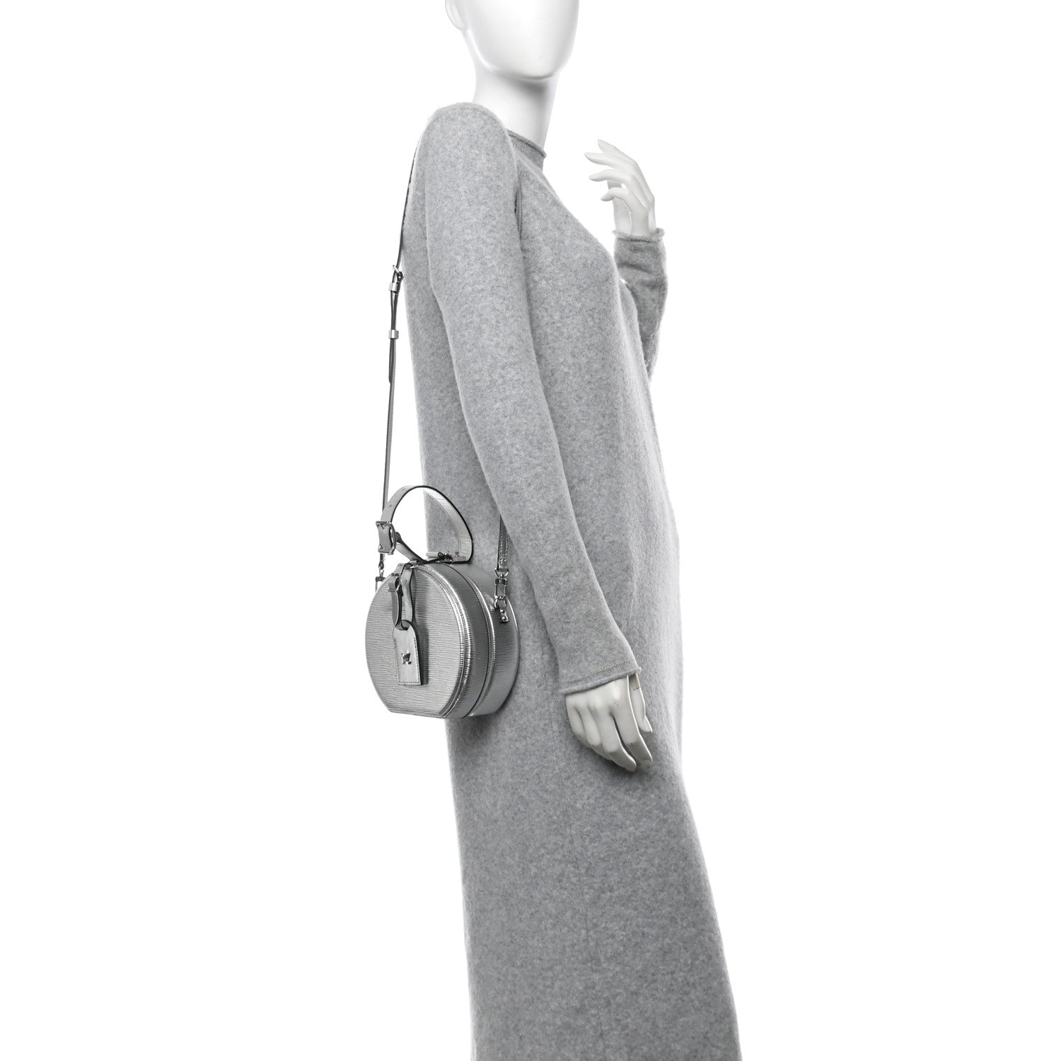 Louis Vuitton Metallic Epi Petite Boite Chapeau Silver