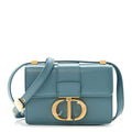 Christian Dior Smooth Calfskin Micro 30 Montaigne Flap Bag Cerulean Blue