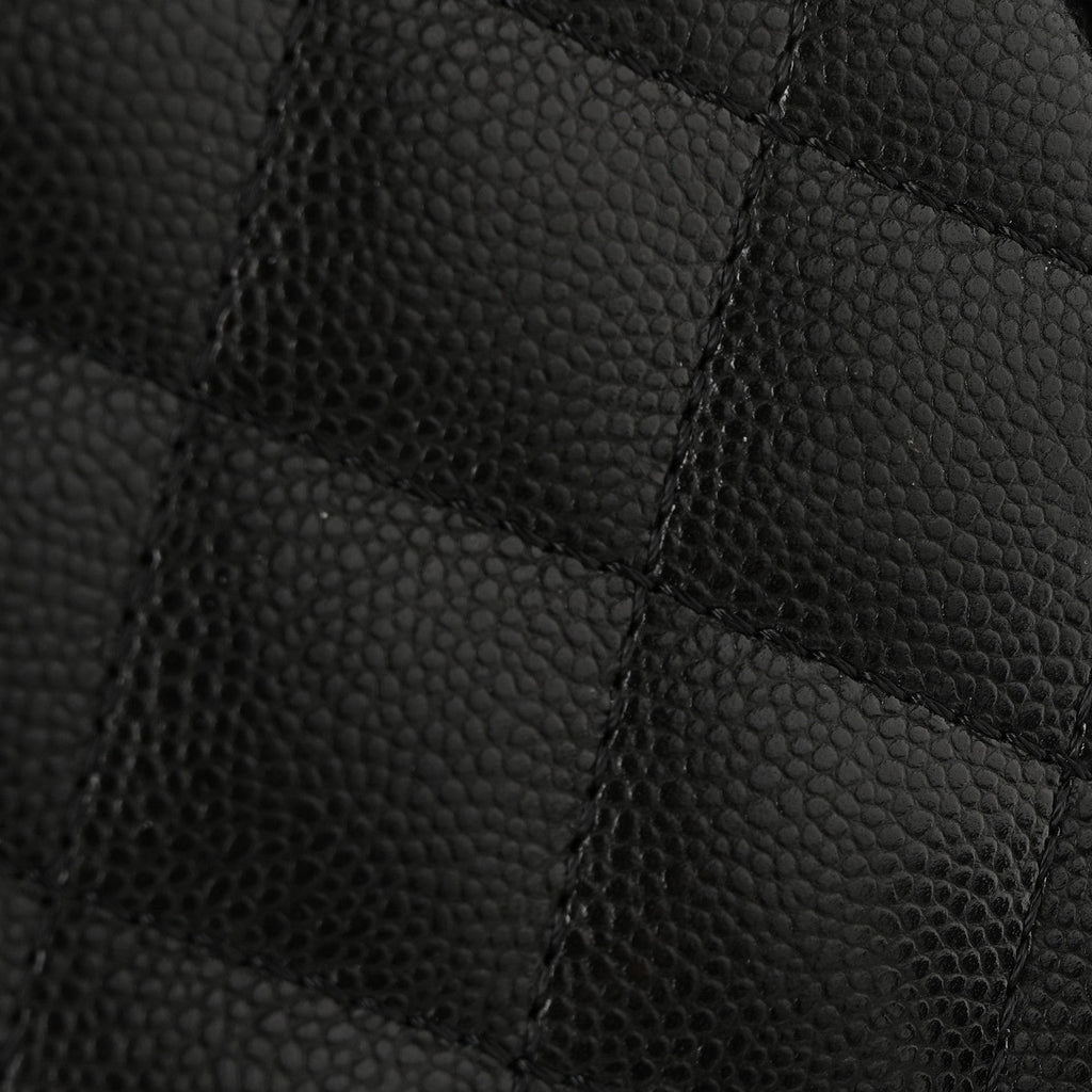 Chanel Shiny Caviar Quilted Small Duma Pockets Drawstring Backpack Black