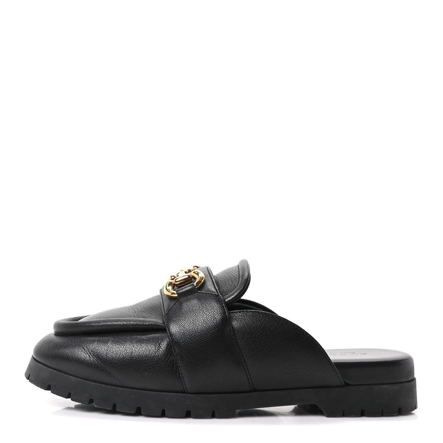 Gucci Goatskin Auroville Horsebit Mules 39.5 Black