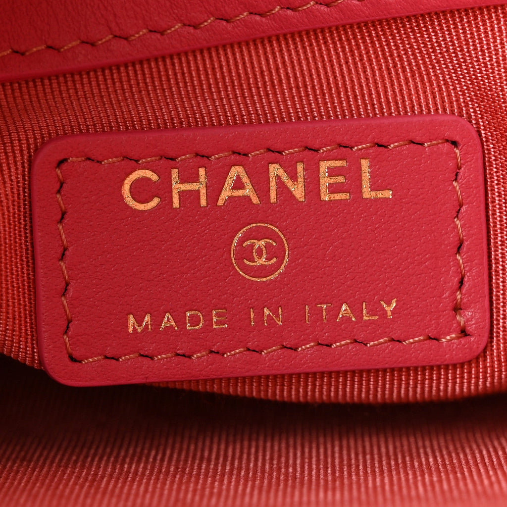 Chanel Tweed Large Chanel 19 Cosmetic Case Coral Pink