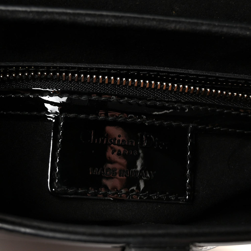 Christian Dior Patent Saddle Bag Black