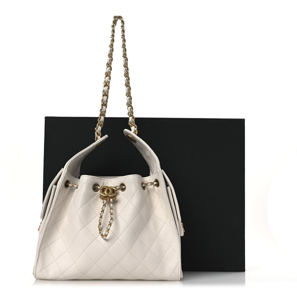 Chanel Caviar Quilted Small Chanel 25 Handbag White