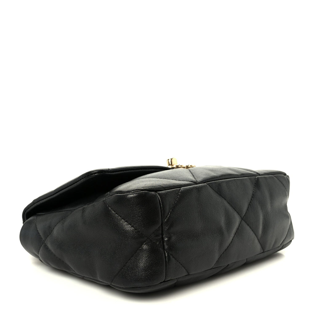 Chanel Lambskin Quilted Medium Chanel 19 Flap Black