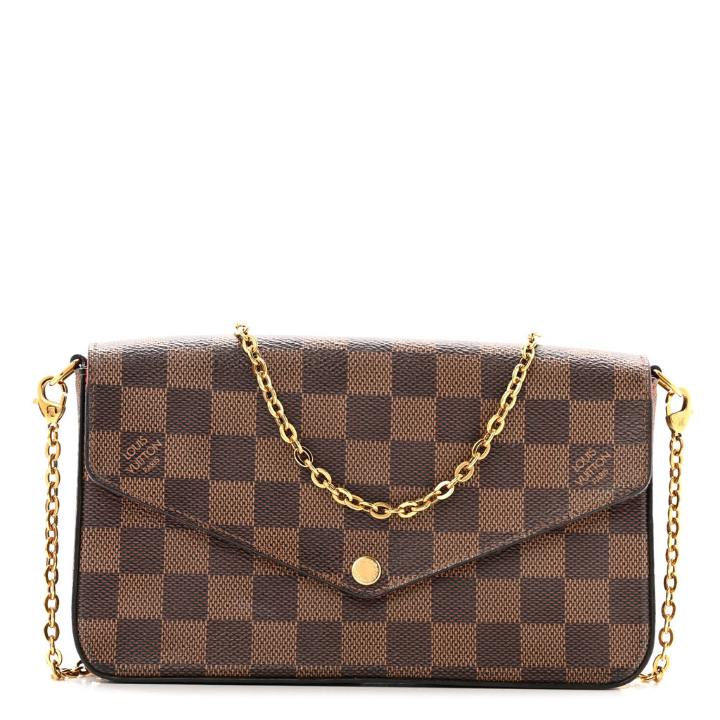 Louis Vuitton Damier Ebene Pochette Felicie Chain Wallet