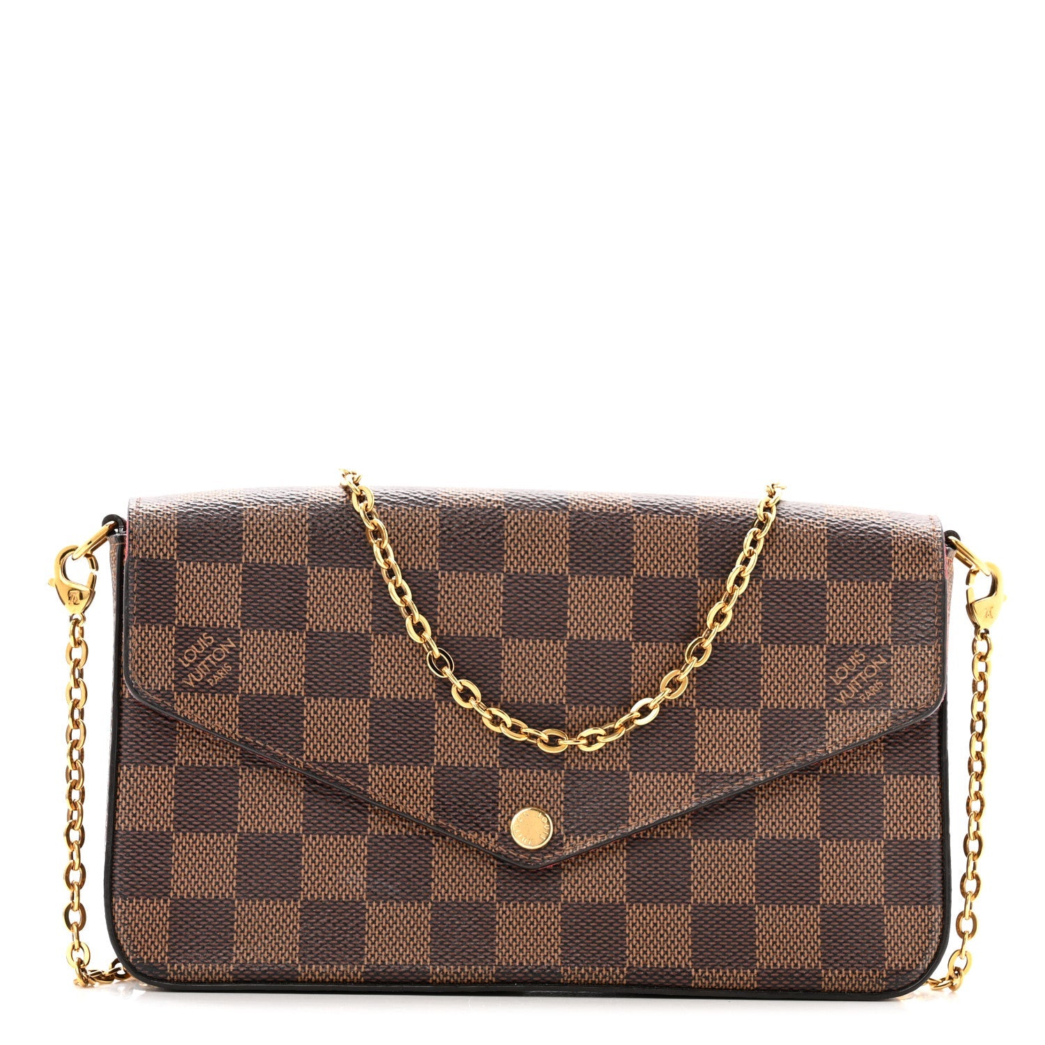 Louis Vuitton Damier Ebene Pochette Felicie Chain Wallet