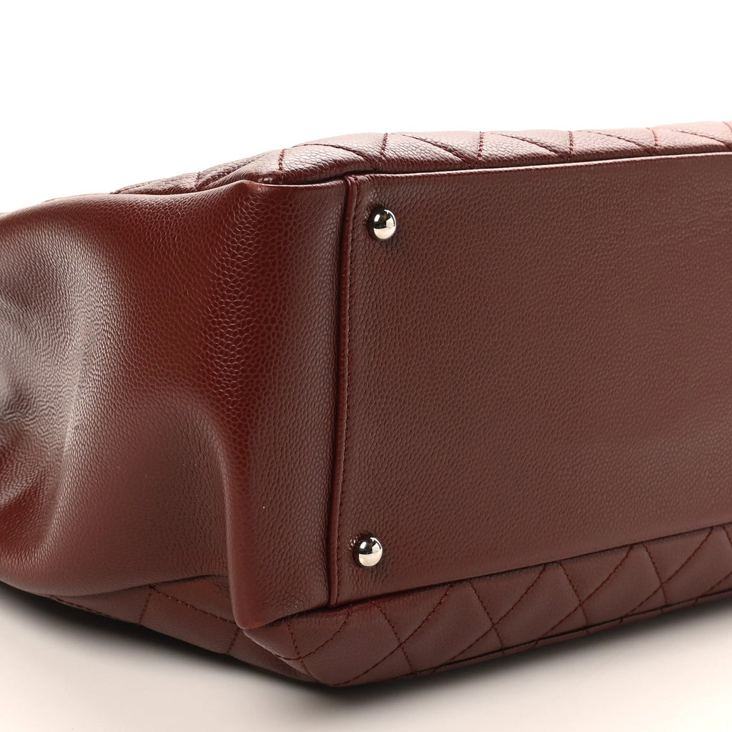 Chanel Caviar Quilted XL Grand Shopping Tote GST Dark Burgundy