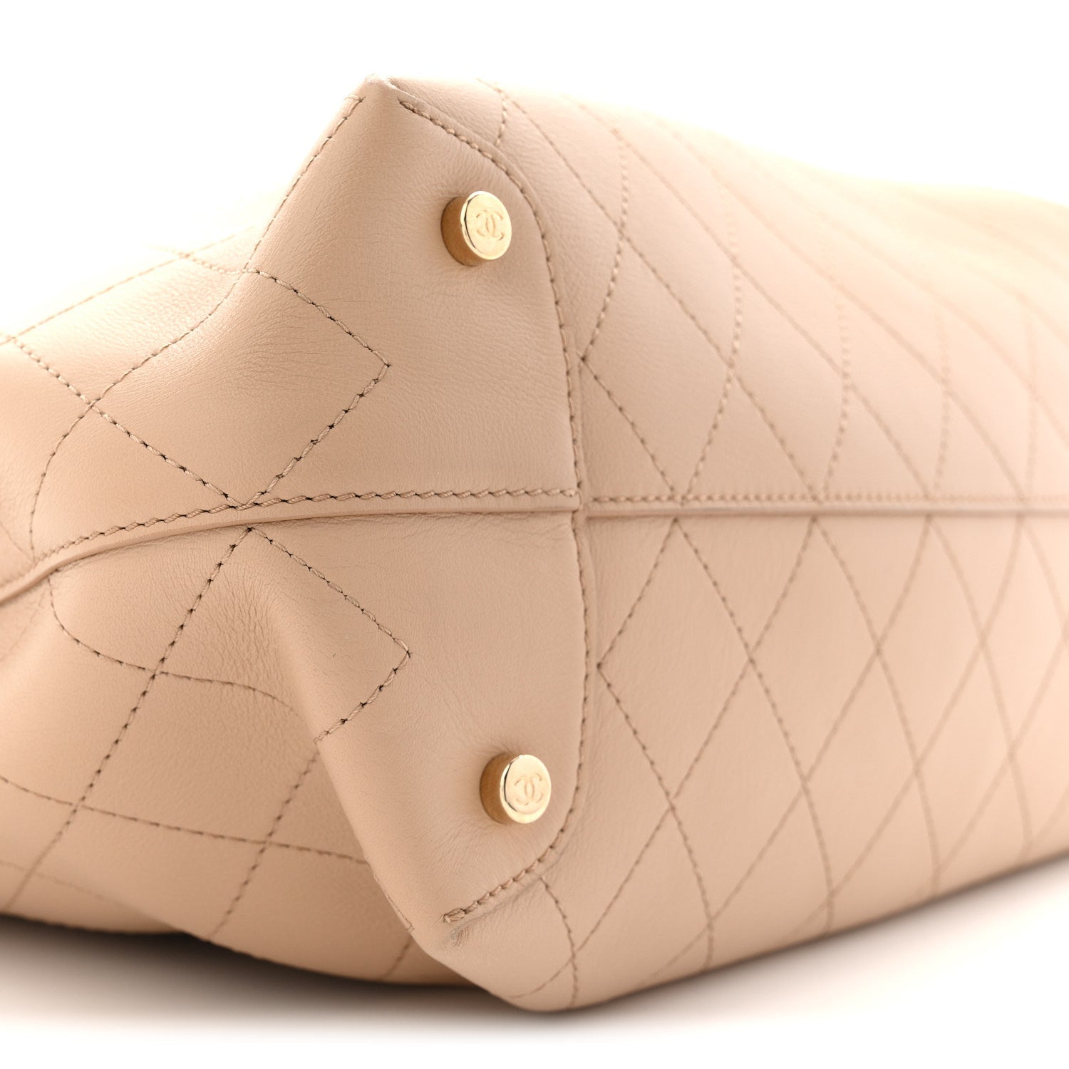 Chanel Calfskin Large Serial Shopper Tote Beige