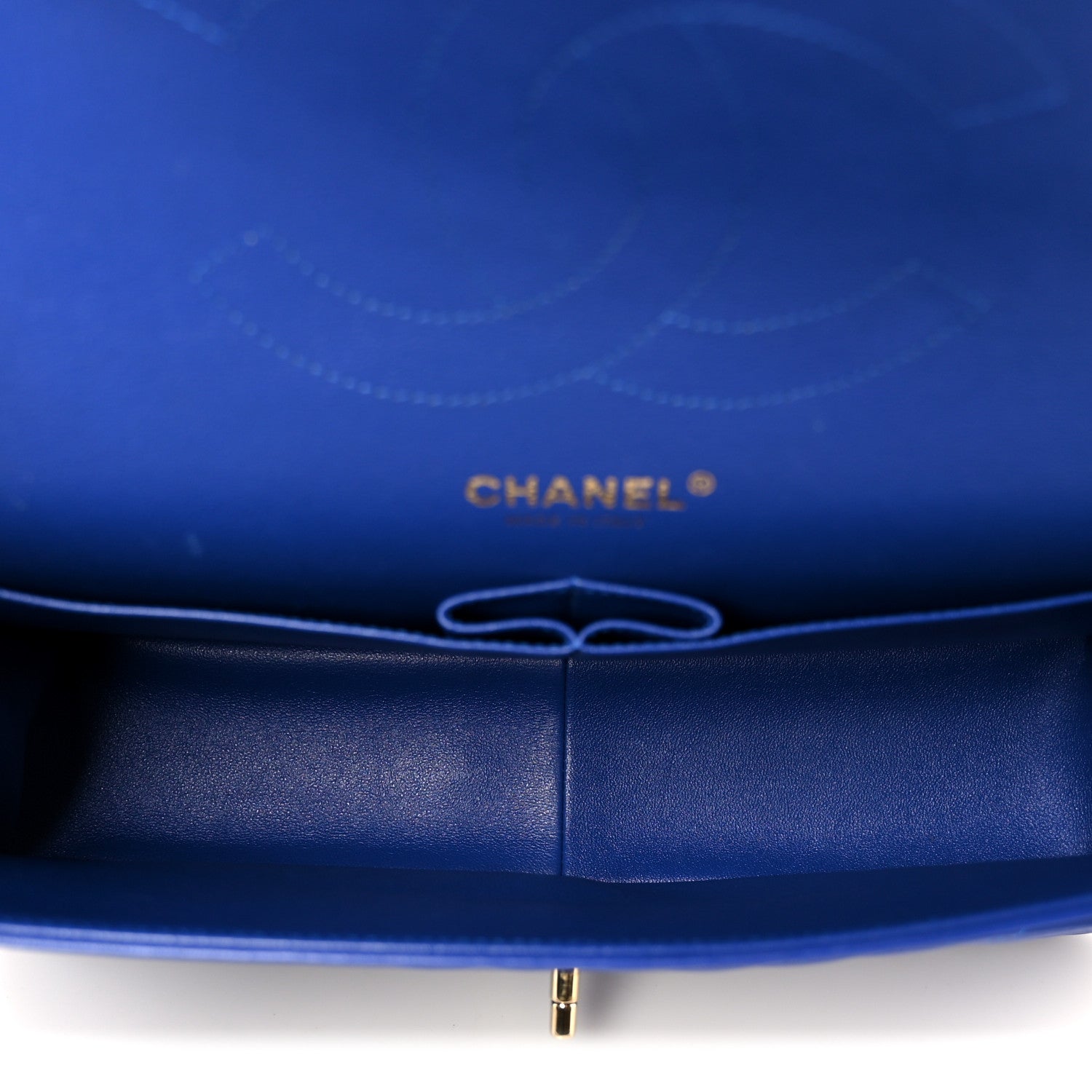 Chanel Lambskin Chevron Quilted Jumbo Double Flap Navy Blue