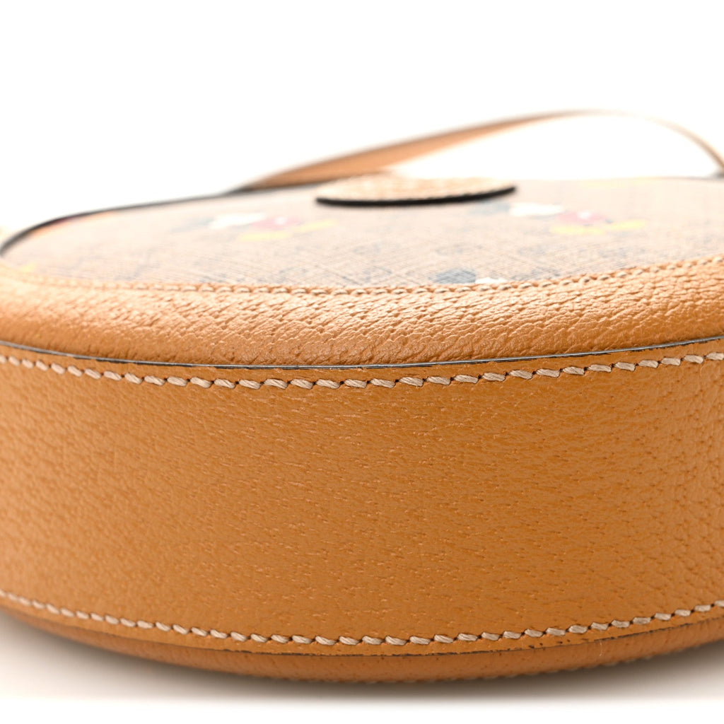 Gucci X DISNEY Mini Vintage GG Supreme Monogram Mickey Mouse Round Shoulder Bag Beige Vintage Sun Oil
