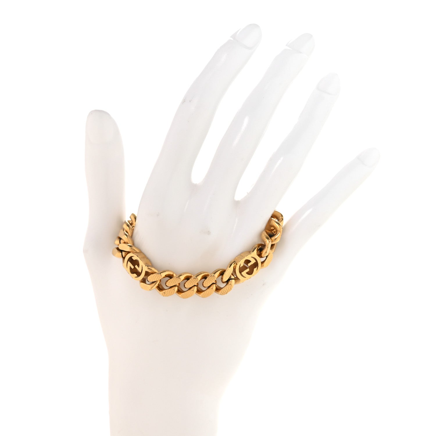 Gucci Interlocking G Curb Chain Bracelet S Gold