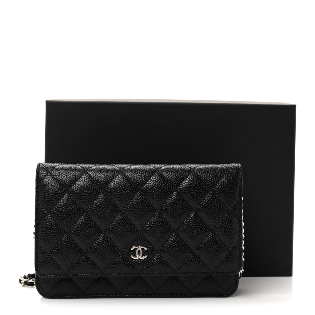 Chanel Caviar Quilted Wallet on Chain WOC Black