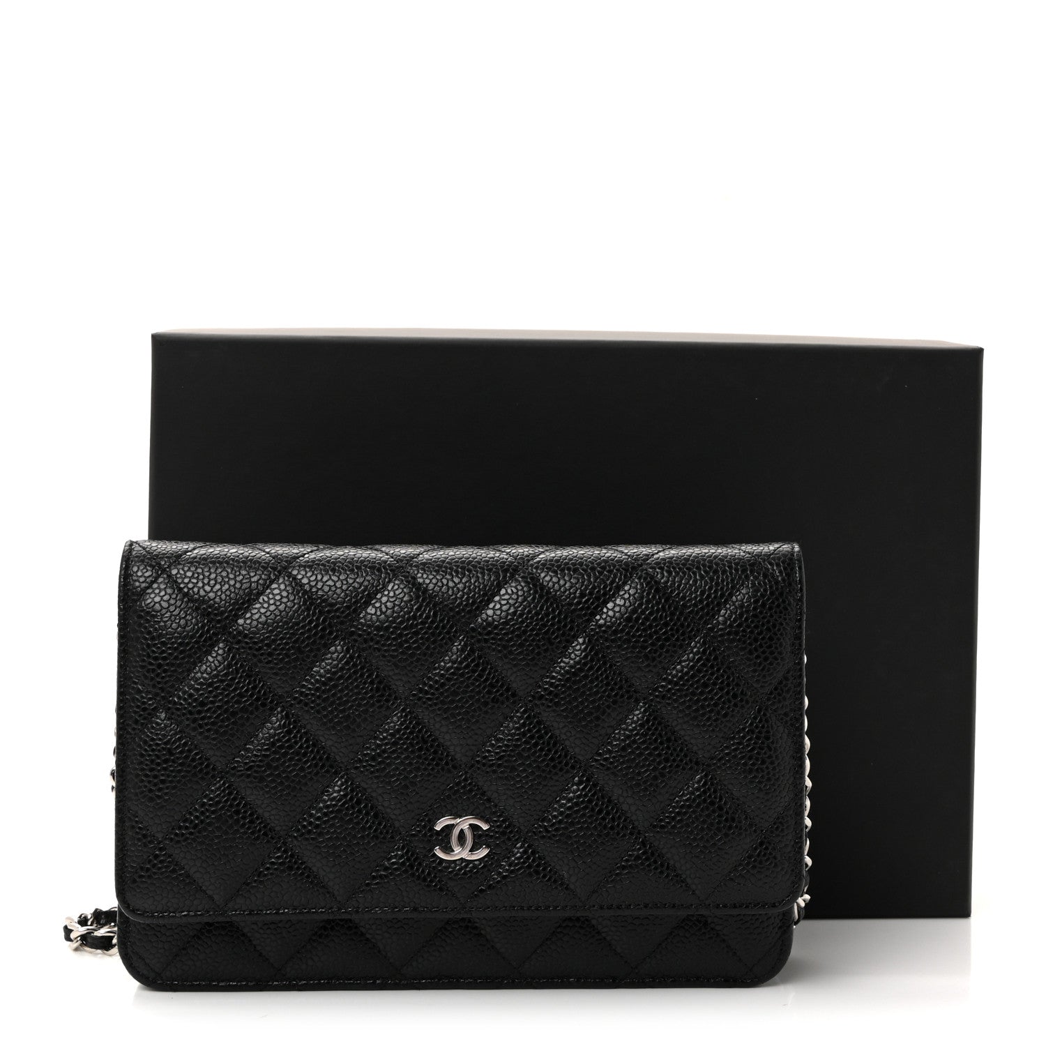 Chanel Caviar Quilted Wallet on Chain WOC Black