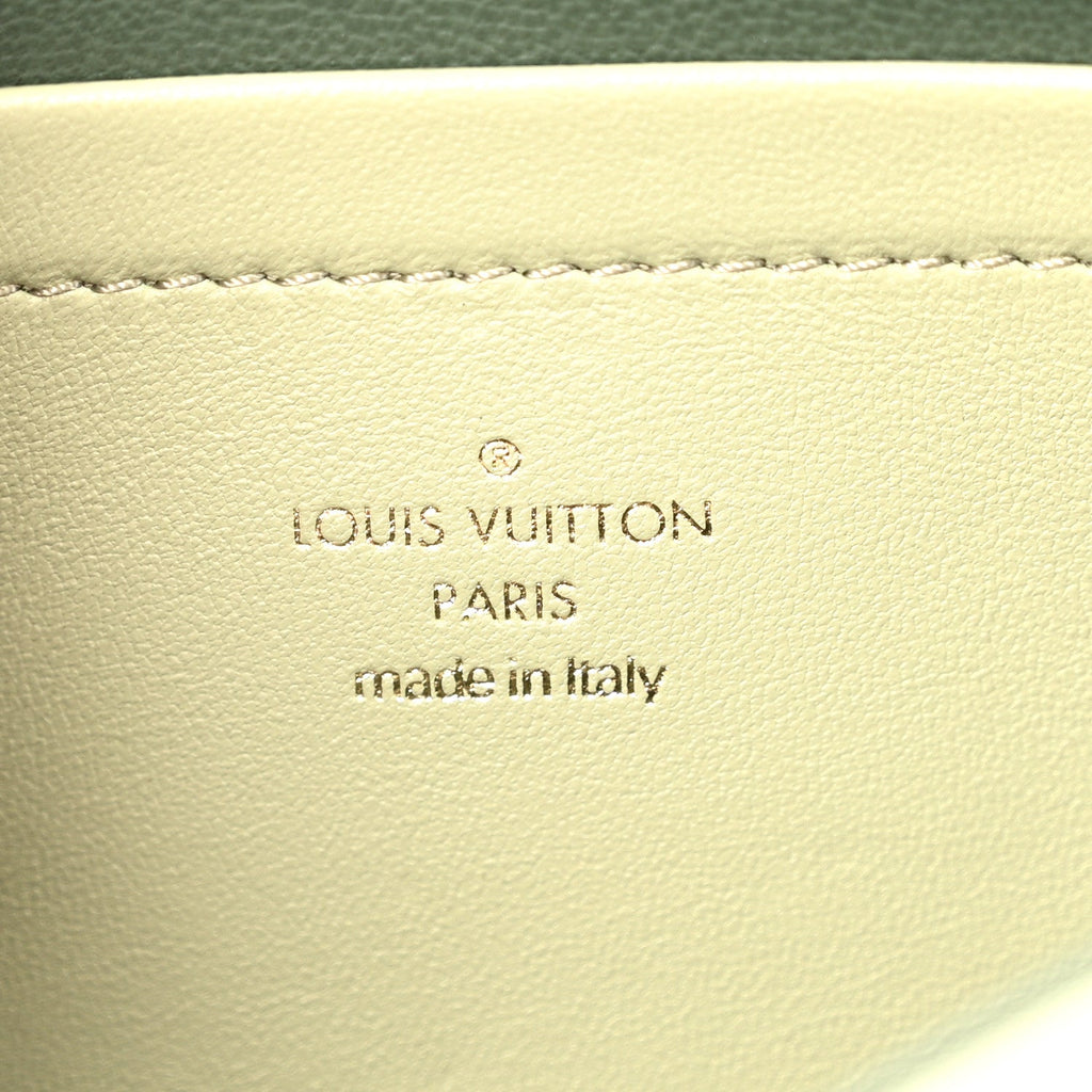 Louis Vuitton Lambskin Embossed Monogram Pochette Coussin Green