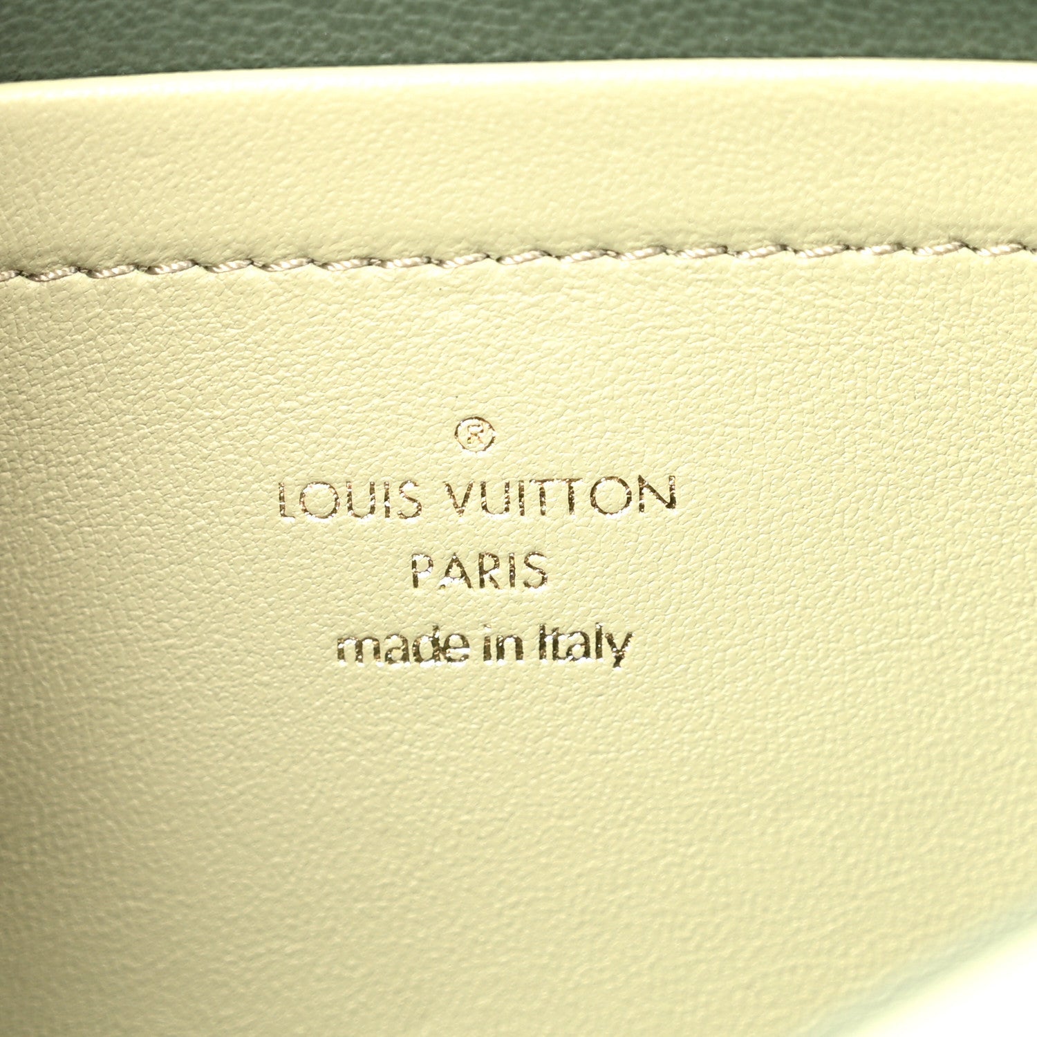 Louis Vuitton Lambskin Embossed Monogram Pochette Coussin Green