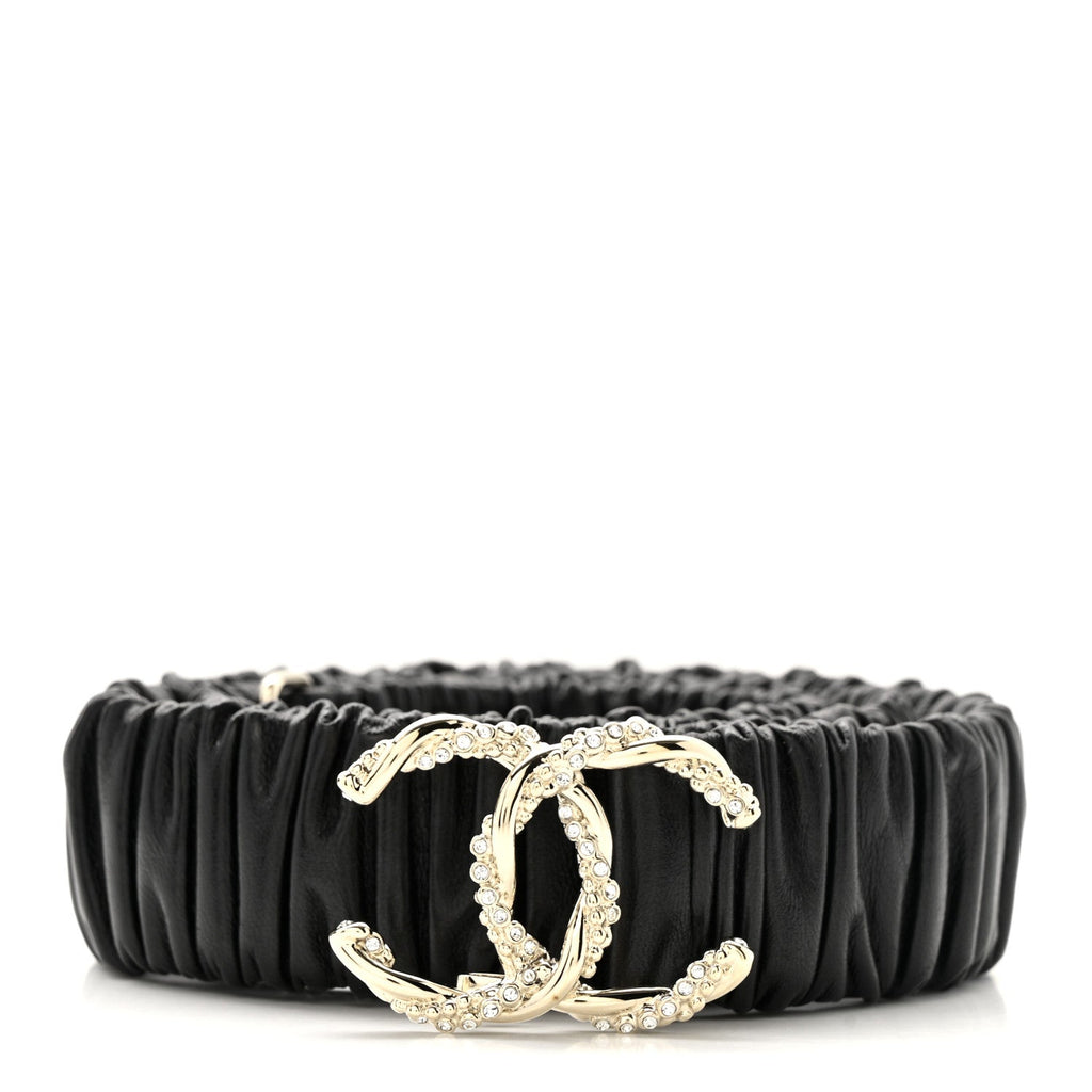 Lambskin Crystal CC Belt 85 34 Black