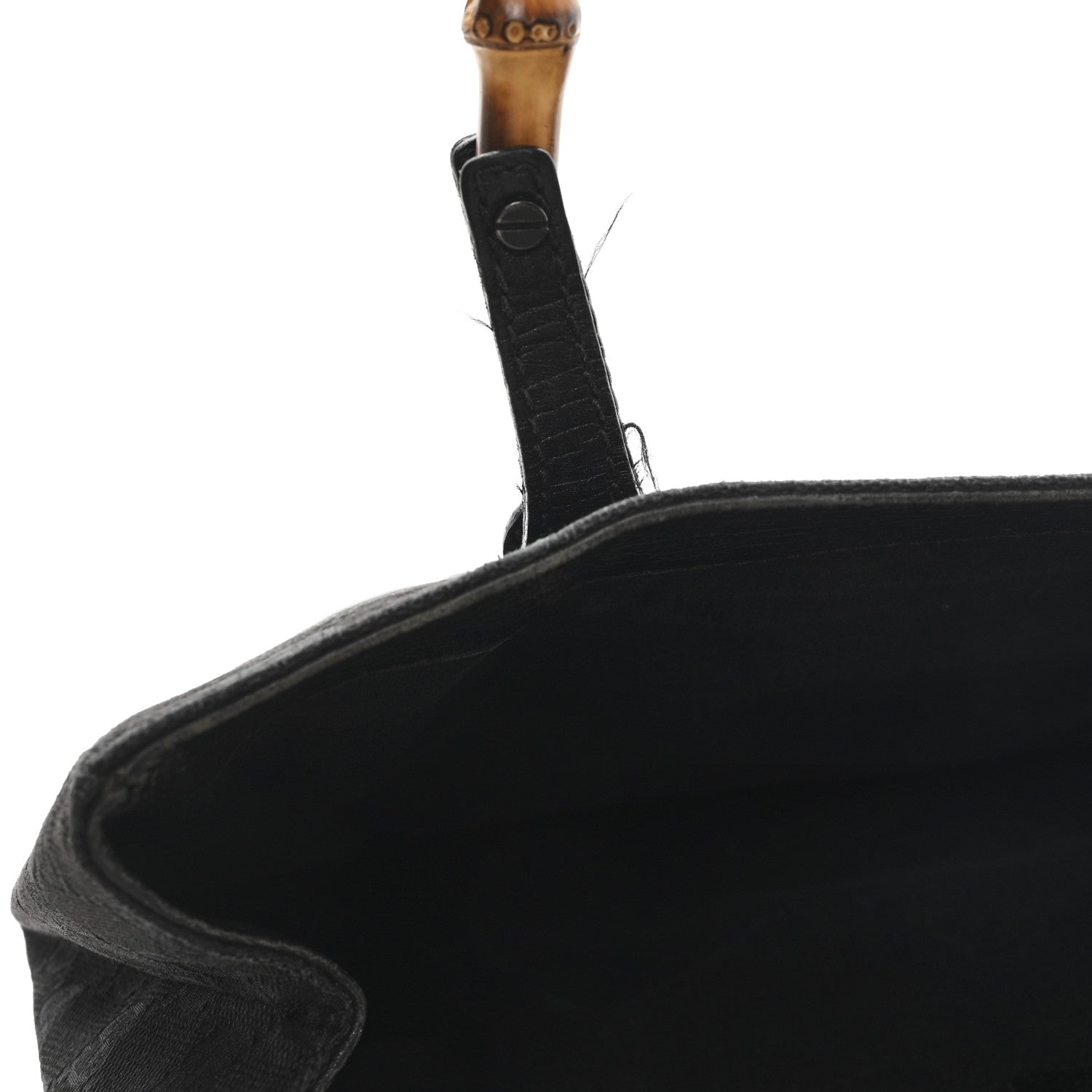 Gucci Monogram Bamboo Handle Bag Black
