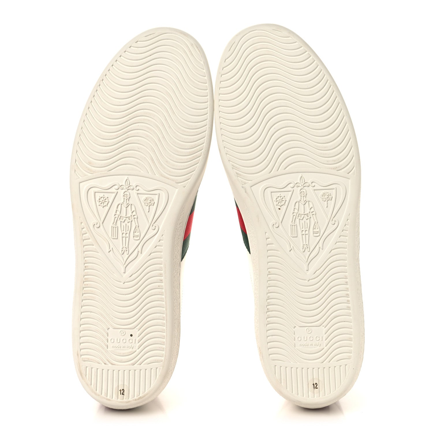 Gucci Calfskin Cat Embroidered Mens Ace Sneakers 12 White Green