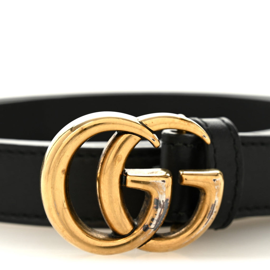 Gucci Calfskin Double G 20mm Belt 90 36 Black