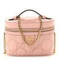 Gucci Calfskin GG Matelasse Mini Top Handle Bag Perfect Pink
