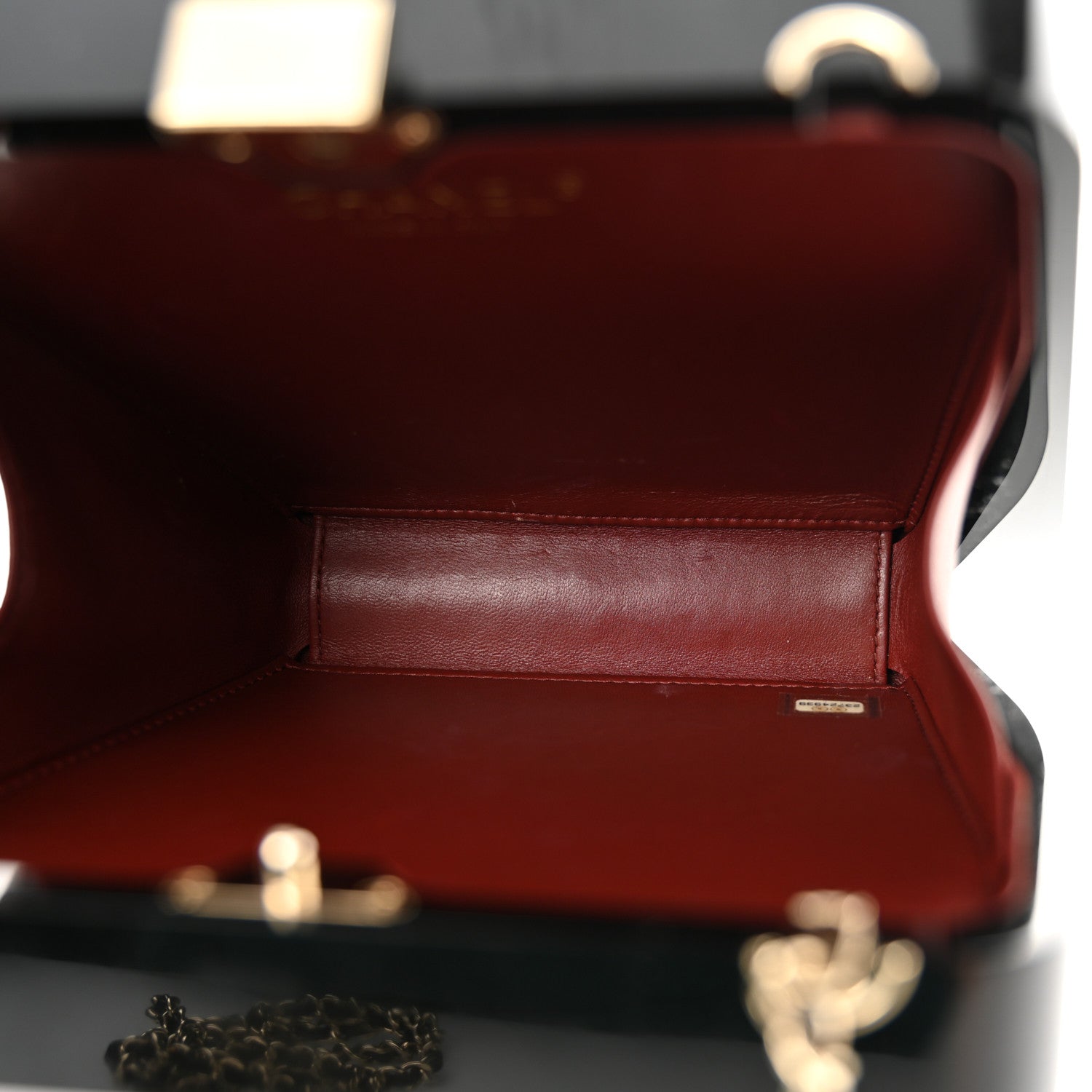 Chanel Plexiglass Crystal Quilted Minaudiere Clutch Black White