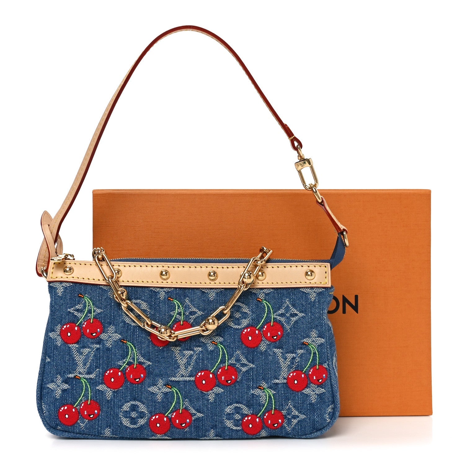 Louis Vuitton LV X TM Monogram Denim Cerises Pochette Accessories Blue