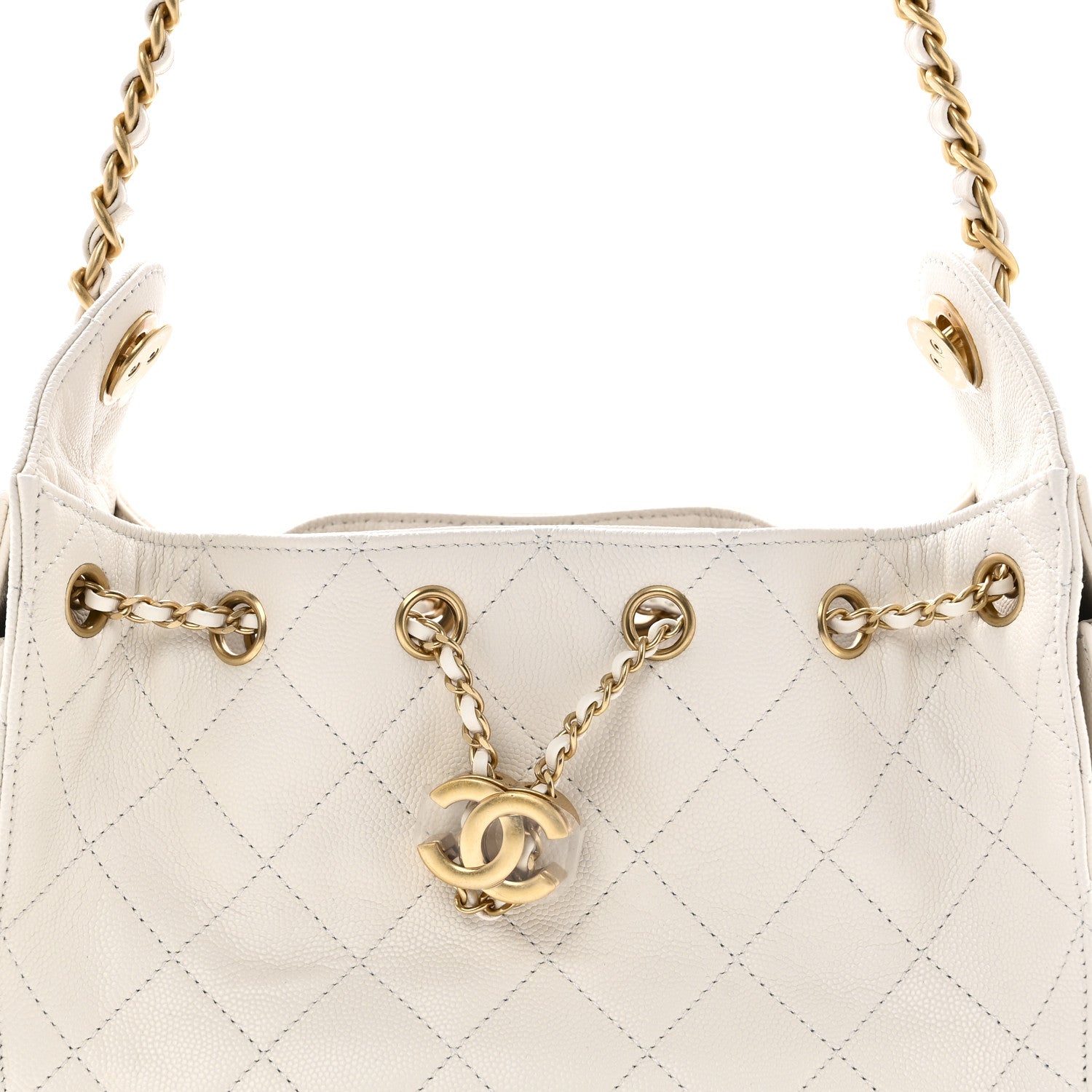 Chanel Caviar Quilted Mini Chanel 25 Handbag White