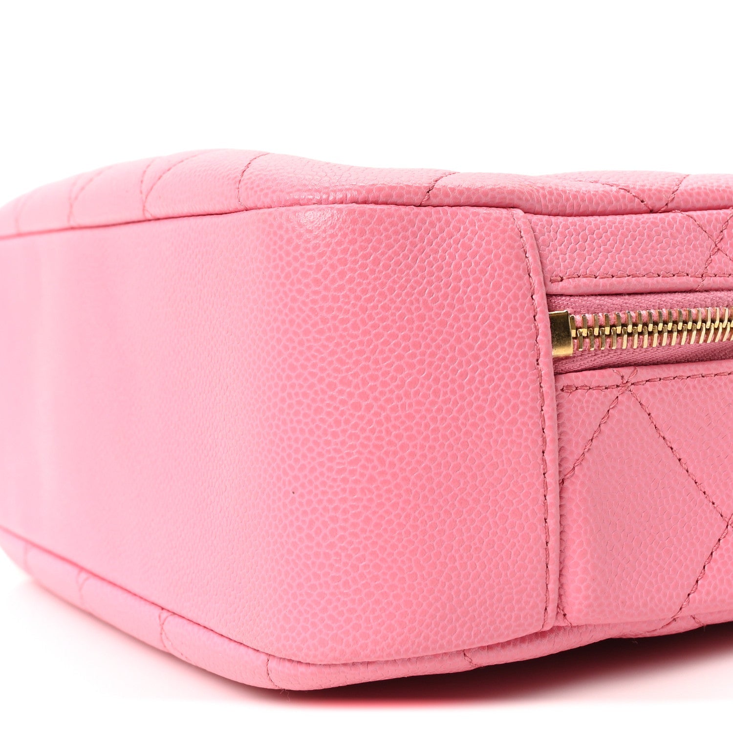 Chanel Caviar Quilted CC Small Top Handle Vanity Case Pink