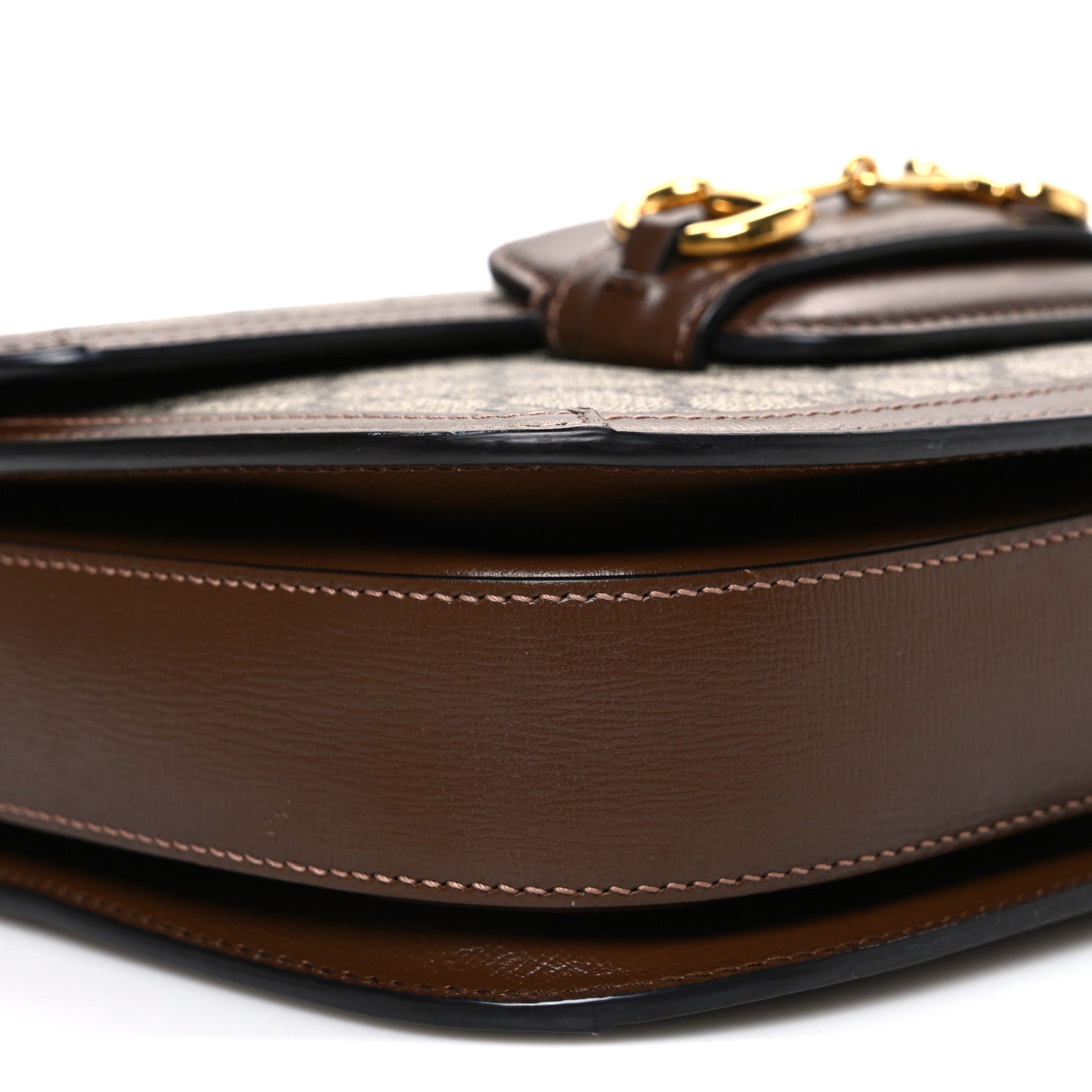 Gucci GG Supreme Monogram Horsebit 1955 Shoulder Bag Beige Brown Sugar