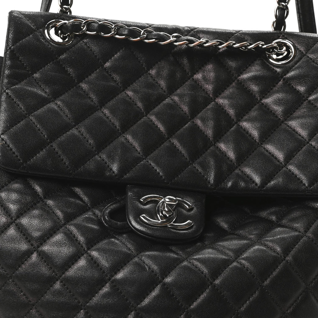 Chanel Calfskin Quilted Large Urban Spirit Backpack Black