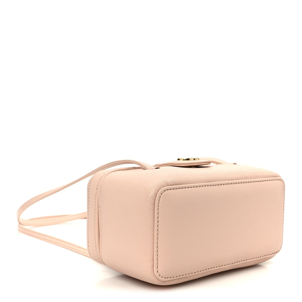 Chanel Shiny Caviar Preppy Coco Long Vanity With Strap Light Pink
