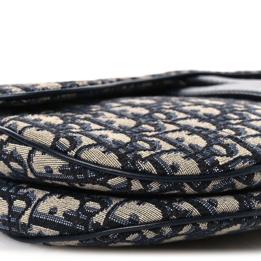 Christian Dior Oblique Saddle Bag Blue