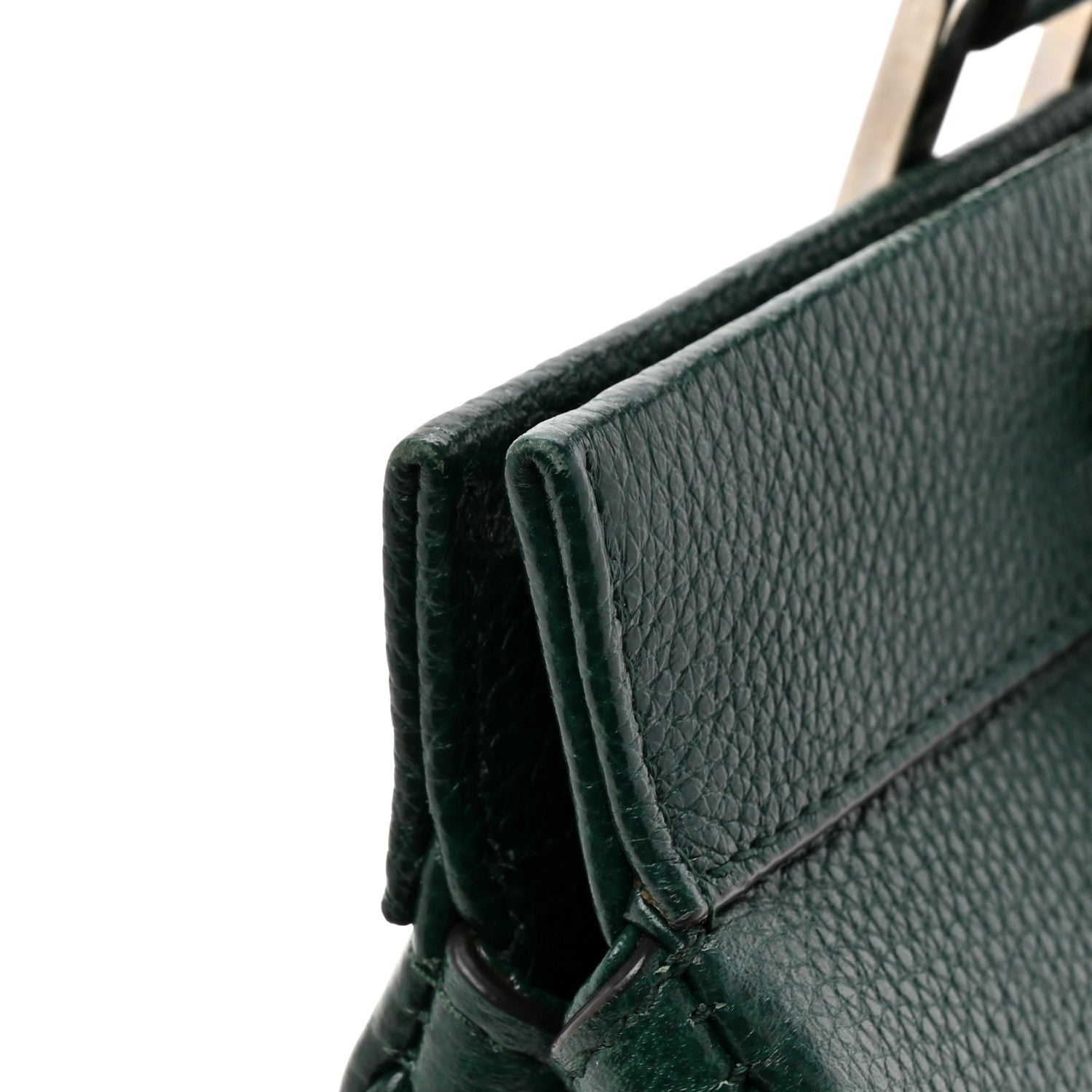 Gucci Grainy Calfskin Small Zumi Top Handle Bag Vintage Green