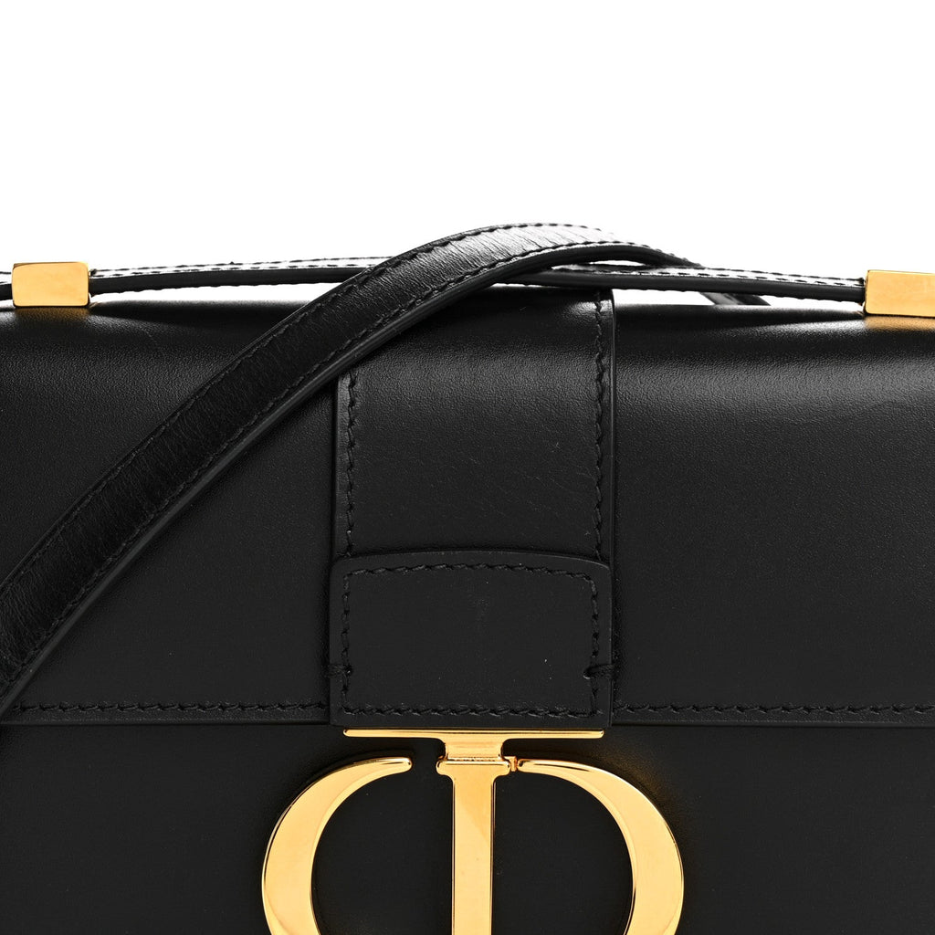 Christian Dior Smooth Calfskin Micro 30 Montaigne Flap Bag Black